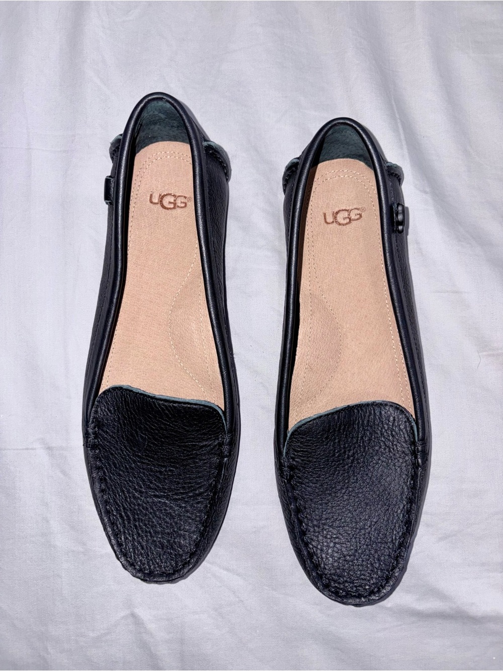 UGG Women’s Black Leather Driving Moccasins